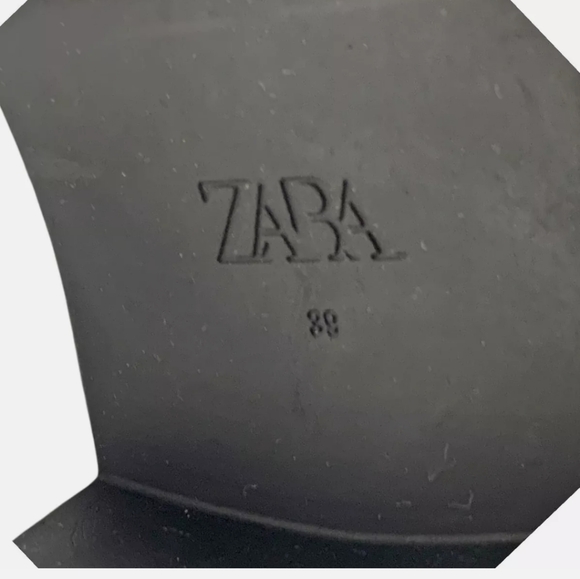 ZARA Black Lace Up Zip Lug Sole Tall Combat Boots EU39 - Picture 5 of 5